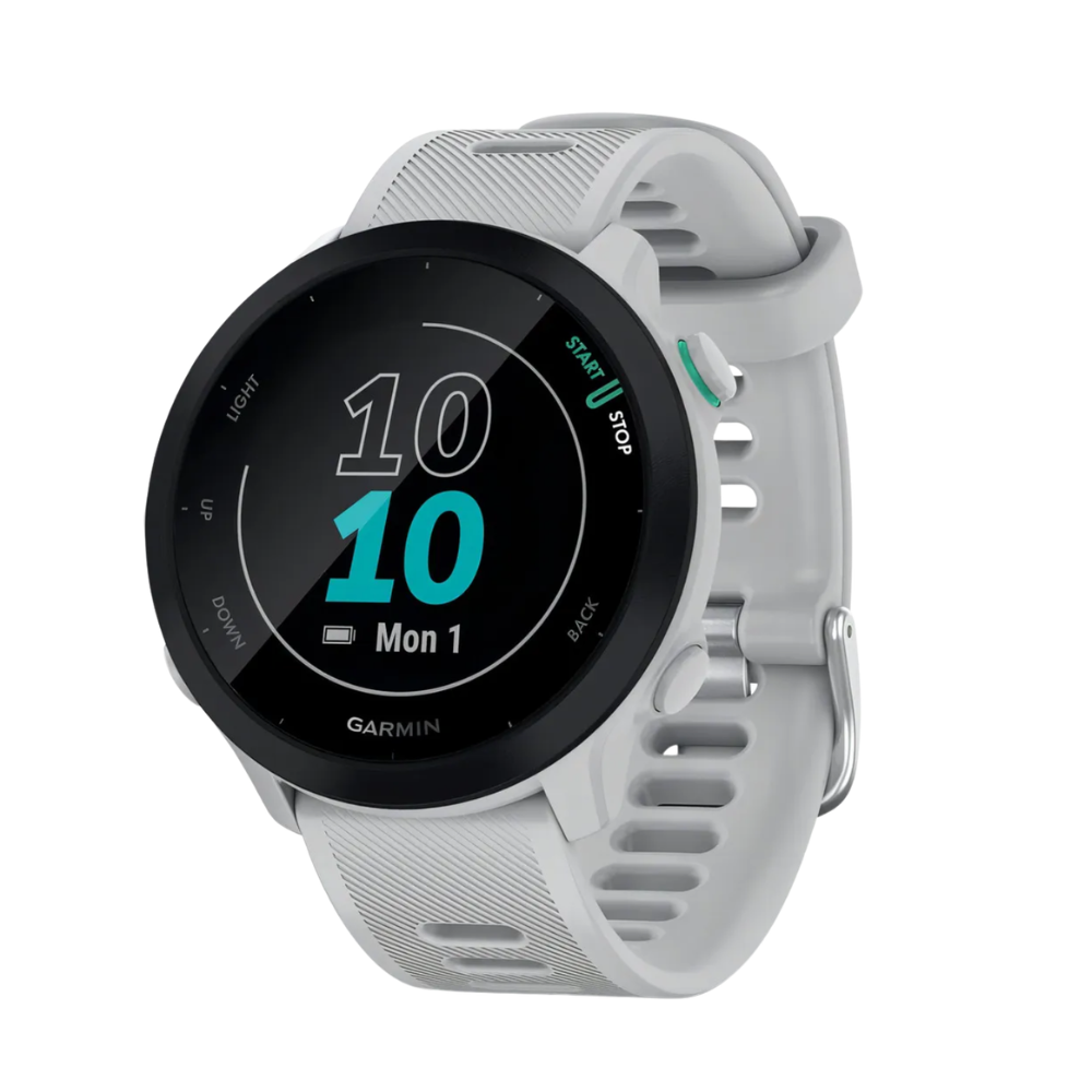 Relógio Garmin Forerunner 55 com Monitor Cardíaco de Pulso e GPS (Branco)