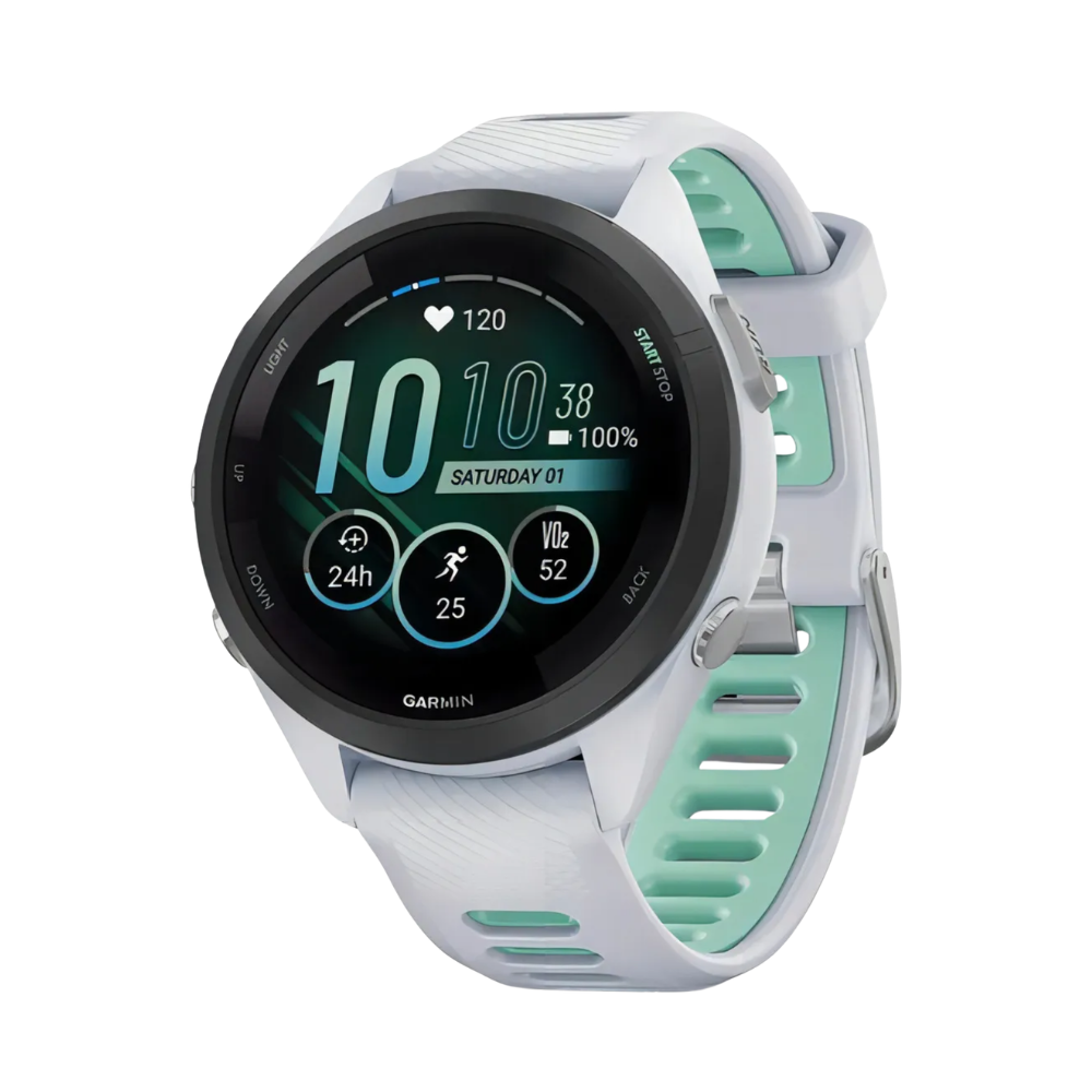 Relógio Garmin Forerunner 265s Music com Monitor Cardíaco de Pulso e GPS (Branco)