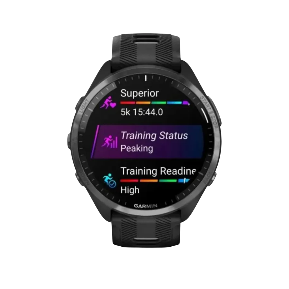 Relógio Garmin Forerunner 965 com Monitor Cardíaco de Pulso e GPS (Preto)