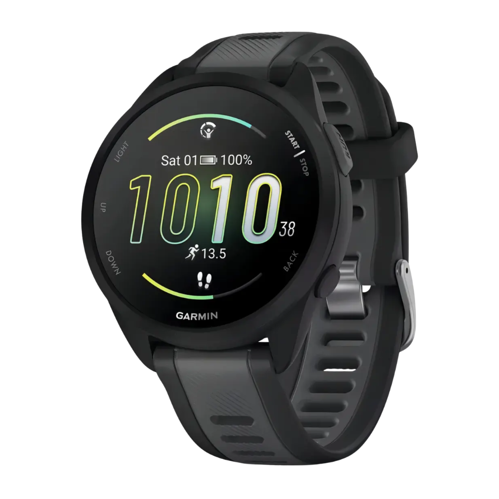 Relógio Garmin Forerunner 165 com Monitor Cardíaco de Pulso e GPS (Preto)