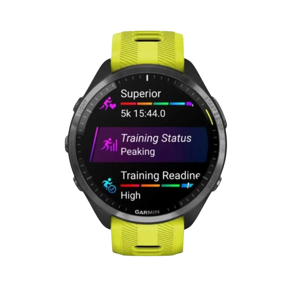 Relógio Garmin Forerunner 965 com Monitor Cardíaco de Pulso e GPS (Amarelo e Preto)