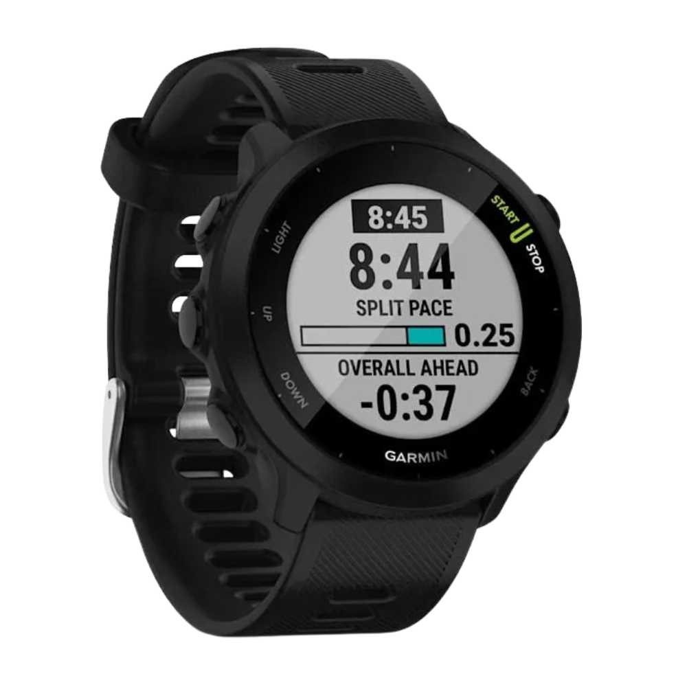 Relógio Garmin Forerunner 55 com Monitor Cardíaco de Pulso e GPS (Preto)
