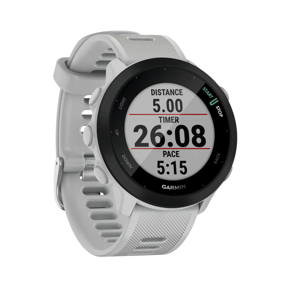 Relógio Garmin Forerunner 55 com Monitor Cardíaco de Pulso e GPS (Branco)