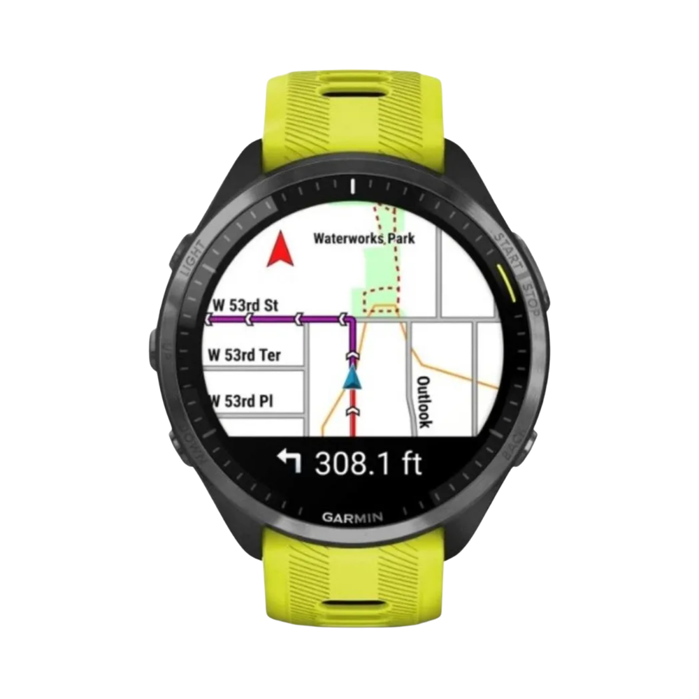 Relógio Garmin Forerunner 965 com Monitor Cardíaco de Pulso e GPS (Amarelo e Preto)