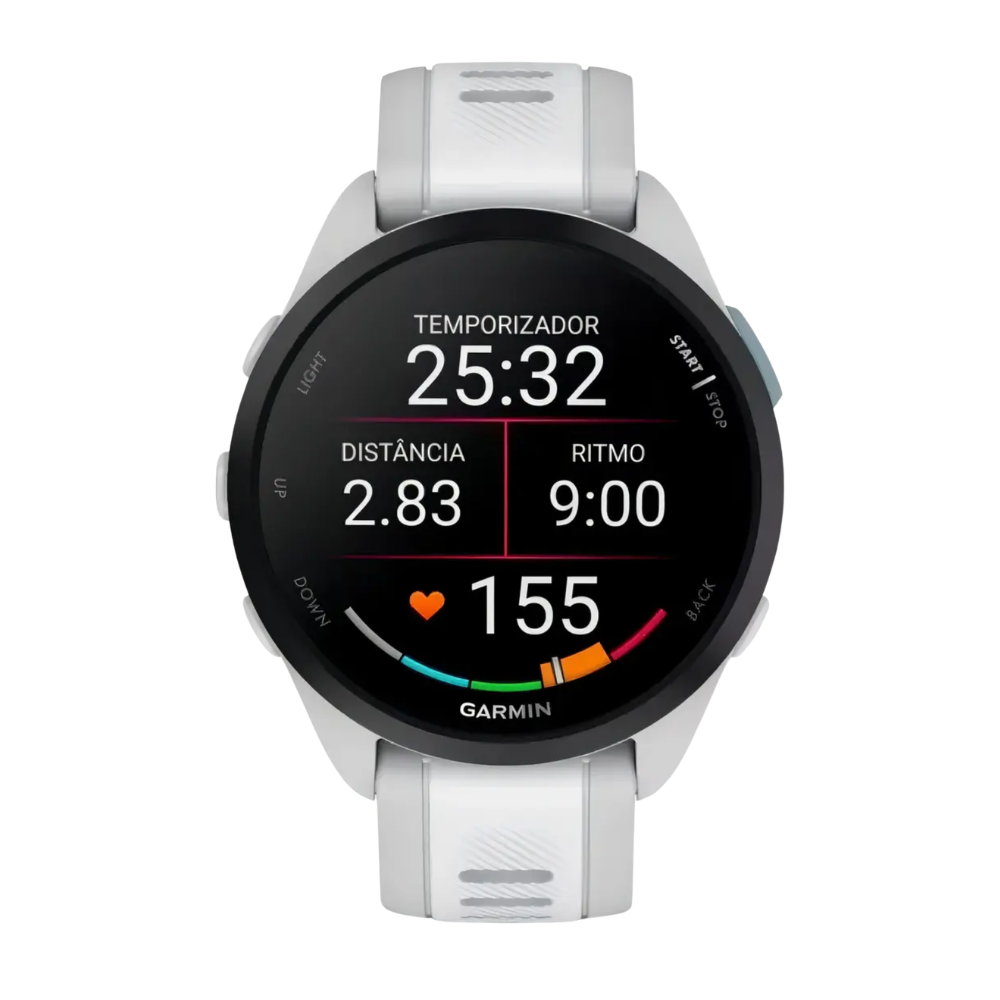 Relógio Garmin Forerunner 165 Music com Monitor Cardíaco de Pulso e GPS (Branco)