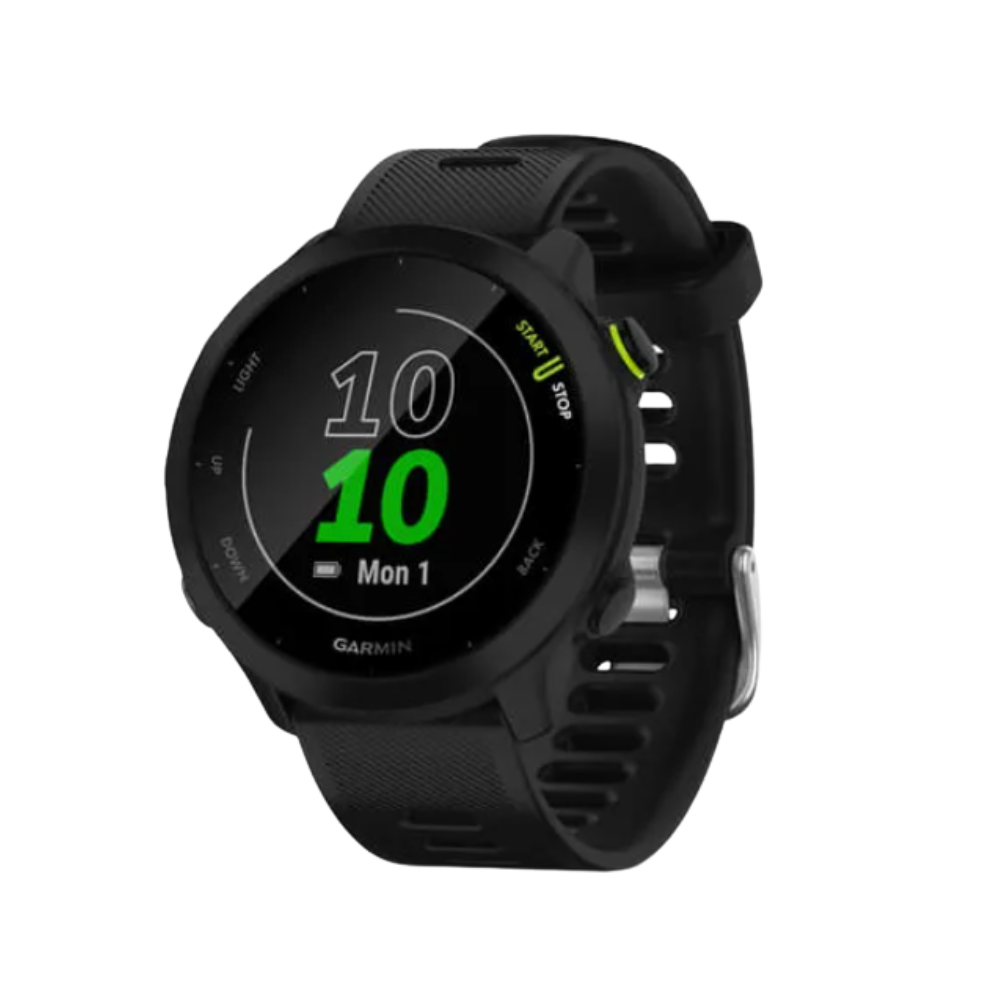 Relógio Garmin Forerunner 55 com Monitor Cardíaco de Pulso e GPS (Preto)